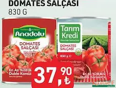 TARIM KREDİ DOMATES SALÇASI 830 G fiyat ve kampanya bilgisi